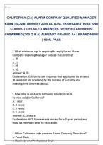 CA Alarm Company Qualified Manager &lpar;ACQM&rpar; Test Bank 2026&colon; Actual Questions & Detailed Contractual Solutions