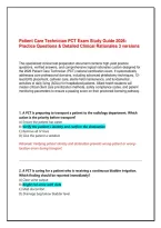 Patient Care Technician PCT Exam Study Guide 2026&colon; Practice Questions & Detailed Clinical Rationales