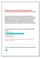 Patient Care Technician PCT Exam Study Guide 2026&colon; Practice Questions & Detailed Clinical Rationales