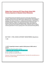 Patient Care Technician PCT Exam Study Guide 2026&colon; Practice Questions & Detailed Clinical Rationales