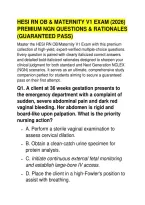 Hesi Rn Ob & Maternity V1 Exam &lpar;2026&rpar; &NewLine;Premium Ngn Questions & Rationales &NewLine;&lpar;Guaranteed Pass&rpar; 