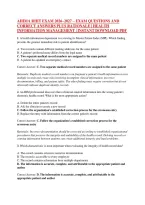 Ahima Rhit Exam 2026&ndash;2027 &ndash; Exam Questions And &NewLine;Correct Answers Plus Rationale &vert; Health &NewLine;Information Management &vert; Instant Download Pdf