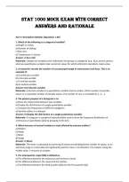 STAT 1000 MOCK EXAM with correct&NewLine;answers and rationale 