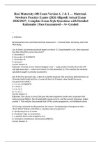 Hesi Maternity OB Exam Version 1&comma; 2 & 3 &mdash; Maternal-Newborn Practice Exams &lpar;2026 Aligned&rpar; Actual Exam 2026&sol;2027 &vert; Complete Exam-Style Questions with Detailed Rationales &vert; Pass Guaranteed &ndash; A&plus; Graded