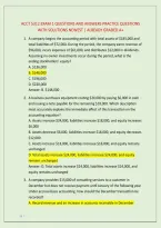 Acct 5312 Exam 1 Questions And Answers Practice Questions &NewLine;With Solutions Newest &vert; Already Graded A&plus; 