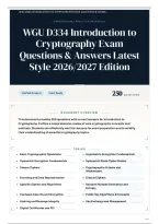 WGU D334 Introduction to Cryptography Exam Questions & Answers Latest Style 2026&sol;2027 Edition