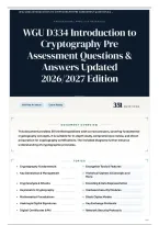WGU D334 Introduction to Cryptography Pre Assessment Questions & Answers Updated 2026&sol;2027 Edition