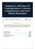 Respiratory Med Surg ATI Exam Questions & Answers Comprehensive 2026&sol;2027 Edition &lpar;Rationales&rpar;