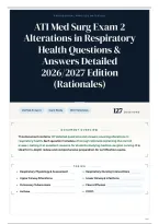 ATI Med Surg Exam 2 Alterations in Respiratory Health Questions & Answers Detailed 2026&sol;2027 Edition &lpar;Rationales&rpar;