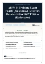 ABFM In Training Exam Pearls Questions & Answers Detailed 2026&sol;2027 Edition &lpar;Rationales&rpar;