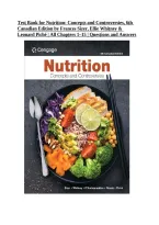 Test Bank for Nutrition&colon; Concepts and Controversies 6th Canadian Edition &vert; Frances Sizer&comma; Ellie Whitney&comma; Carla D&rsquo;Andreamatteo&comma; Elizabeth Novak & Leonard Pich&eacute; &vert; &vert; Chapters 1-15 &vert; Complete Questions and Answers