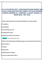 ATLS 10th Edition Trauma Resuscitation Test Bank&colon; Actual Questions & Detailed Clinical Solutions