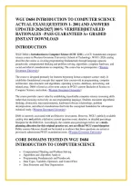 Wgu D684 Introduction To Computer Science &NewLine;Actual Exam &lbrack;Question 1- 200&rsqb; And Answers &NewLine;Updated 2026&sol;2027&vert; 100&percnt; Verified&vert;Detailed &NewLine;Rationales &ndash;Pass Guaranteed A&plus; Graded &NewLine;&vert;Instant Download 