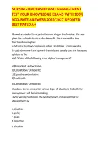 Nursing Leadership And Management Test Your Knowledge Exams With 100&percnt; Accurate Answers 2026&sol;2027 Updated Best Rated A&plus;