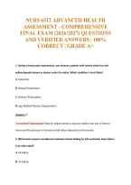 Nurs 6512 Exam Compilations with Complete & Verified Solutions