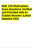 NUR 239 Medications Exam Questions & Verified Answers &vert; Benzodiazepines&comma; Non-Benzodiazepines&comma; GABA & Serotonin&comma; Indications&comma; Adverse Effects&comma; Drug Interactions&comma; Contraindications & Nursing Implications &vert; Updated 2026&sol;2027 &vert; Instant Download&NewLine;