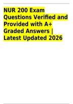 NUR 200 Exam Questions & Verified Answers &vert; Research Methods&comma; Levels of Measurement&comma; Nominal&comma; Ordinal&comma; Interval & Ratio Data&comma; Parametric & Nonparametric Statistics&comma; Sampling&comma; Power Analysis & Statistical Significance &vert; Updated 2026&sol;2027 &vert; Instant Download