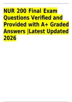 NUR 200 Final Exam Questions & Verified Answers &vert; Nursing Process&comma; Assessment&comma; Planning&comma; Implementation&comma; Evaluation&comma; Nursing Diagnoses&comma; Patient Goals&comma; Physical Assessment & Subjective vs Objective Data &vert; Updated 2026&sol;2027 &vert; Instant Download&NewLine;