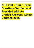 NUR 200 Quiz 1 Exam Questions & Verified Answers &vert; Professional Nursing Identity&comma; Integrity&comma; Compassion&comma; Advocacy&comma; Human Flourishing&comma; Critical Thinking&comma; Nursing Values & Nursing Process &vert; Updated 2026&sol;2027 &vert; Instant Download&NewLine;