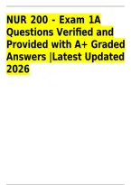 NUR 200 Exam 1A Questions & Verified Answers &vert; Professional Nursing Identity&comma; Being&comma; Doing&comma; Ethical Practice&comma; Integrity&comma; Compassion&comma; Advocacy&comma; Nurse Practice Act&comma; Scope of Practice & Benner&rsquo;s Novice to Expert &vert; Updated 2026&sol;2027 &vert; Instant Download&NewLine;