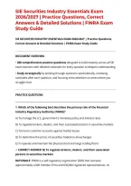 SIE Securities Industry Essentials Exam 2026&sol;2027 &vert; Practice Questions&comma; Correct Answers & Detailed Solutions &vert; FINRA Exam Study Guide