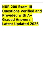 NUR 200 Exam III Questions & Verified Answers &vert; Pearson Product-Moment Correlation&comma; Pearson&rsquo;s r&comma; Correlation Analysis&comma; Scatterplots&comma; Continuous Variables&comma; Interval & Ratio Data&comma; Statistical Assumptions & Research Design &vert; Updated 2026&sol;2027 &vert; Instant Downl