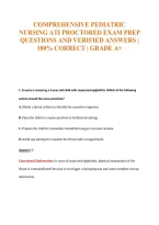 Comprehensive Pediatric&NewLine;Nursing Ati Proctored Exam Prep&NewLine;Questions And Verified Answers &vert;&NewLine;100&percnt; Correct &vert; Grade A&plus;