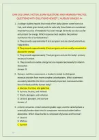 Dhn 101 Exam 2 Actual Exam Questions And Answers Practice &NewLine;Questions With Solutions Newest &vert; Already Graded A&plus;