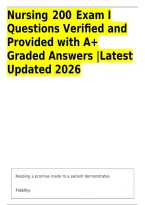 Nursing 200 Exam I Questions & Verified Answers &vert; Nursing Ethics&comma; ANA Code of Ethics&comma; EBP&comma; Critical Thinking&comma; Delegation&comma; UAP Tasks&comma; HIPAA&comma; Health Literacy&comma; ADPIE Nursing Process&comma; SMART Goals & ABC Prioritization &vert; Updated 2026&sol;2027 &vert; Instant Download&NewLine;