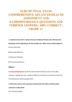 Nurs 307 Exam Compilations with Complete & Verified Solutions