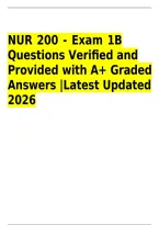 NUR 200 Exam 1B Questions & Verified Answers &vert; Clinical Judgment&comma; Clinical Reasoning&comma; Tanner&rsquo;s Model&comma; Complete Assessment&comma; Data Collection&comma; Subjective & Objective Data&comma; Analytic&comma; Intuitive & Narrative Reasoning &vert; Updated 2026&sol;2027 &vert; Instant Download&NewLine;