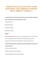 Nurs 307 Final Exam Study Guide&NewLine;Questions And Verified Answers &vert;&NewLine;100&percnt; Correct &vert; Grade A&plus;