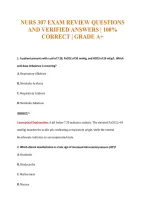 Nurs 307 Exam Compilations with Complete & Verified Solutions
