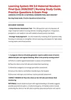 Learning System RN 3&period;0 Maternal Newborn Final Quiz 2026&sol;2027 &vert; Nursing Study Guide&comma; Practice Questions & Exam Prep