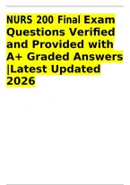 NURS 200 Final Exam Questions & Verified Answers &vert; Pathophysiology Paper&comma; Patient Profile&comma; Admitting Diagnosis&comma; Comorbidities&comma; HIPAA&comma; Clinical Documentation&comma; Code Status&comma; Diet Orders&comma; NGT & Drainage Devices &vert; Updated 2026&sol;2027 &vert; Instant Download&NewLine;