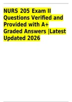 NURS 205 Exam II Questions & Verified Answers &vert; IV Therapy&comma; Macrodrip & Microdrip Tubing&comma; Fluid & Electrolyte Balance&comma; Hypovolemia&comma; Hypervolemia&comma; Central Lines&comma; IV Complications & Shock Management &vert; Updated 2026&sol;2027 &vert; Instant Download&NewLine;