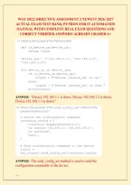 Wgu D522 Objective Assessment 2 Newest 2026&sol; 2027 &NewLine;Actual Exam Test Bank&vert; D522 Python For It Automation &NewLine;Oa Final With Complete Real Exam Questions And &NewLine;Correct Verified Answers&sol; Already Graded A&plus; 