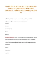 Ifsta Final Exam &lpar;Latest 2026&sol; 2027&NewLine;Update&rpar; Questions And 100&percnt;&NewLine;Correct Verified Answers&vert; Grade&NewLine;A&plus;