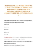 Ifsta Essentials Of Fire Fighting&NewLine;- Chapter 7&colon; Personal Protective&NewLine;Equipment &lpar;Latest 2026&sol; 2027&NewLine;Update&rpar; Questions And 100&percnt;&NewLine;Correct Verified Answers&vert; Grade&NewLine;A&plus;