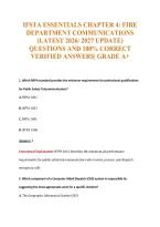 Ifsta Essentials Chapter 4&colon; Fire&NewLine;Department Communications&NewLine;&lpar;Latest 2026&sol; 2027 Update&rpar;&NewLine;Questions And 100&percnt; Correct&NewLine;Verified Answers&vert; Grade A&plus;