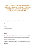 Ifsta Chapter 5&colon; Fire Behavior&NewLine;Mastery &lpar;Latest 2026&sol; 2027 Update&rpar;&NewLine;Questions And 100&percnt; Correct&NewLine;Verified Answers&vert; Grade A&plus;