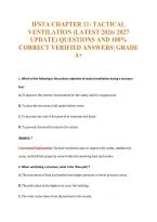 Ifsta Chapter 11&colon; Tactical&NewLine;Ventilation &lpar;Latest 2026&sol; 2027&NewLine;Update&rpar; Questions And 100&percnt;&NewLine;Correct Verified Answers&vert; Grade&NewLine;A&plus;