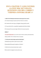 Ifsta Chapter 17&colon; Loss Control&NewLine;&lpar;Latest 2026&sol; 2027 Update&rpar;&NewLine;Questions And 100&percnt; Correct&NewLine;Verified Answers&vert; Grade A&plus;
