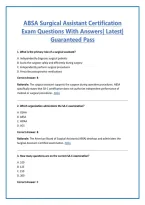 ABSA Surgical Assistant Certification Exam Questions With Answers&vert; Latest&vert; Guaranteed Pass