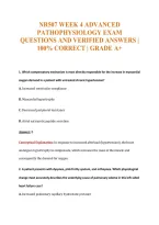 Nr507 Week 4 Advanced&NewLine;Pathophysiology Exam&NewLine;Questions And Verified Answers &vert;&NewLine;100&percnt; Correct &vert; Grade A&plus;