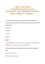 Nr507 Advanced&NewLine;Pathophysiology Exam 1&NewLine;Questions And Verified Answers &vert;&NewLine;100&percnt; Correct &vert; Grade A&plus;