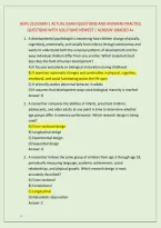 Hdfs 210 Exam 1 Actual Exam Questions And Answers Practice &NewLine;Questions With Solutions Newest &vert; Already Graded A&plus;