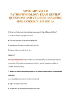 Nr507 Advanced&NewLine;Pathophysiology Exam Review&NewLine;Questions And Verified Answers &vert;&NewLine;100&percnt; Correct &vert; Grade A&plus;