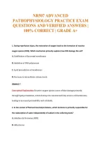 Nr507 Advanced&NewLine;Pathophysiology Practice Exam&NewLine;Questions And Verified Answers &vert;&NewLine;100&percnt; Correct &vert; Grade A&plus;