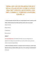 Nr566 Advanced Pharmacology&NewLine;Final Exam Study Guide &lpar;Latest&NewLine;2026&sol; 2027 Update&rpar; Questions And&NewLine;100&percnt; Correct Verified Answers&vert;&NewLine;Grade A&plus;